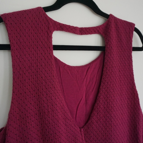 Free People --High/Low Magenta Quilted Dress -- - Picture 5 of 6